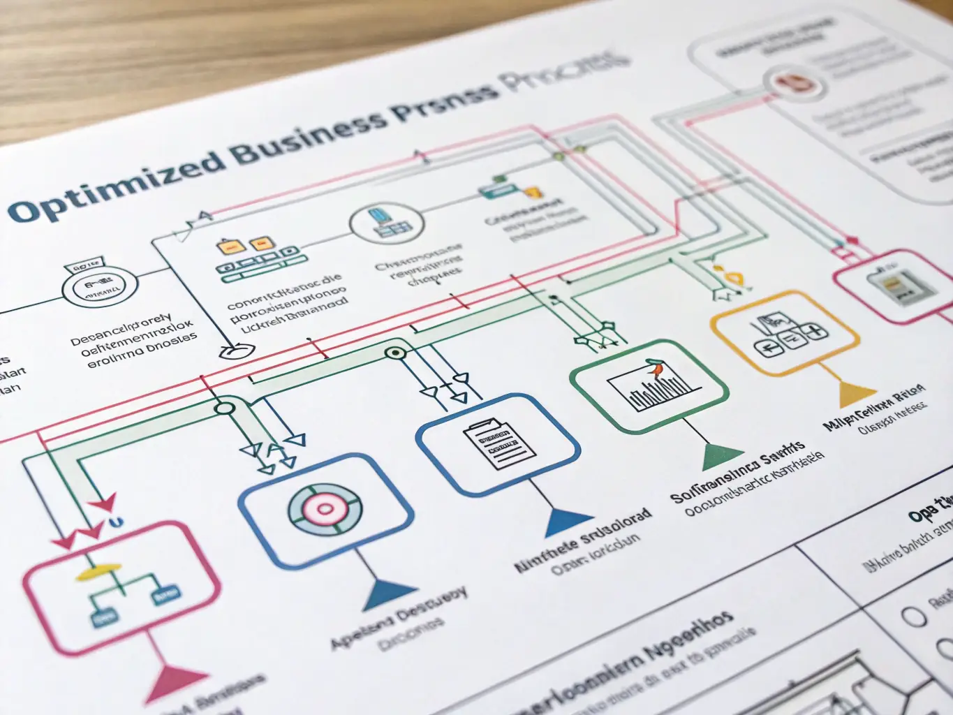 An image showing a flowchart of automated business processes with interconnected steps, representing Technoflow's Process Automation solutions.